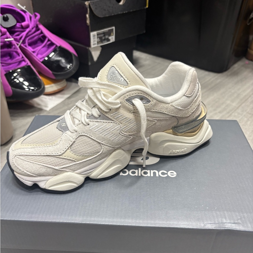 New Balance Cream and White Sneakers